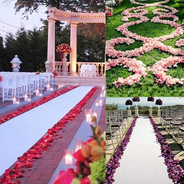 1000 stk. Kunstige Rosenblade til Bryllupsdekorationer, Romantisk Aften, Valentinsdag, Events, Hvid Peach Red Gravity