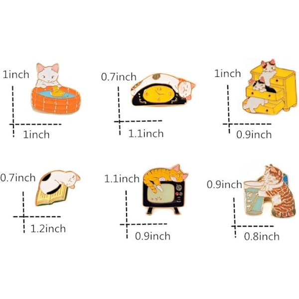 Cartoon Lapel Brooch Emaljerade Pins Set Nyhet Söta Katt Katt Ungar Pins Märken För Kvinnor Barn Kläder Ryggsäckar Dekoration