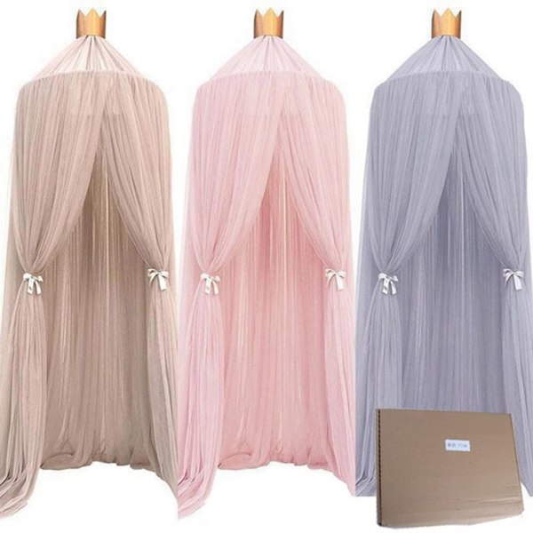 Himmelsäng Baldakin Säng Barnsäng Myggnät Tält Tulle (Rosa)