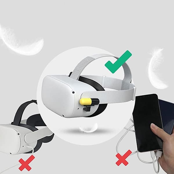 3300mAh Batteripakke til Meta Quest 3 VR Headset, Bærbar VR Oplader