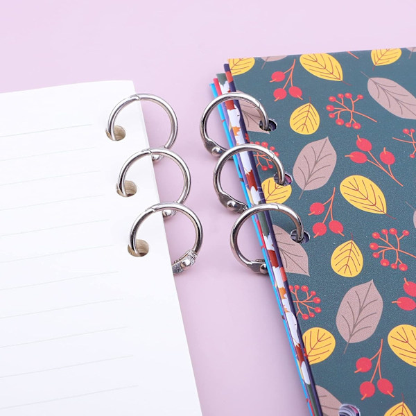 100 stk. Binder Ringe, Løse Blade Binder Ringe, Bog Ringe, Metal Bindingsringe til Papirer, Flash Cards, Index Cards, Ringbind, Kontor, Skole, Hjem 0.75 Inch/19mm
