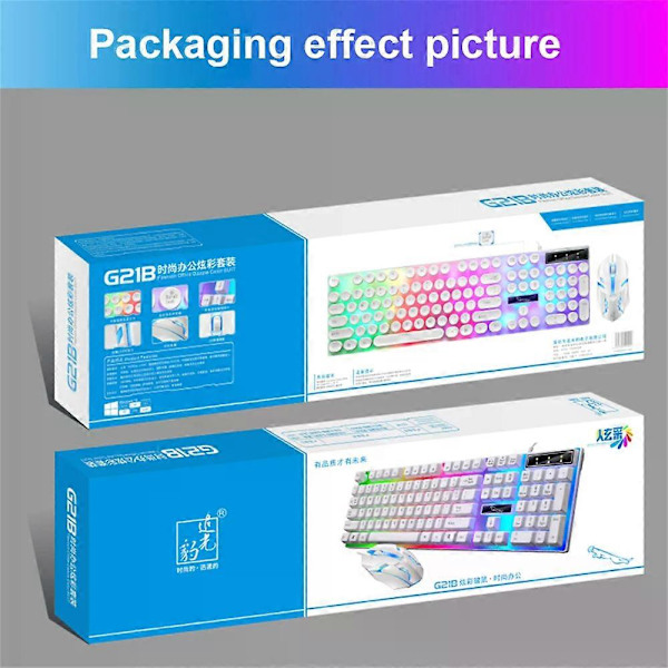 Redragon Näppäimistö ja Hiirisetti K552-RGB-BA Mekaaninen Peli Näppäimistö ja Hiiri Yhdistelmä Langallinen RGB LED 60% Windows PC Pelaajille White