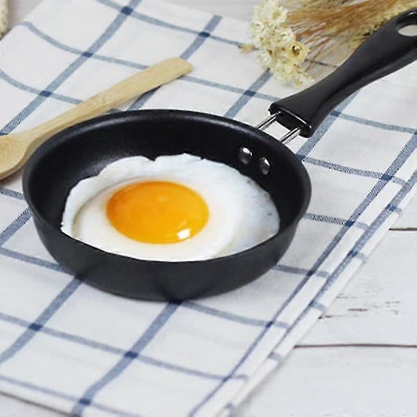 12 cm liten non-stick stekepanne for husholdningsbruk, stekte egg, pannekaker, rund minikasserolle