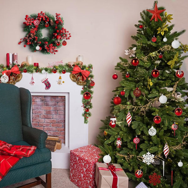 Julgranskulor, 130 röda och vita jul