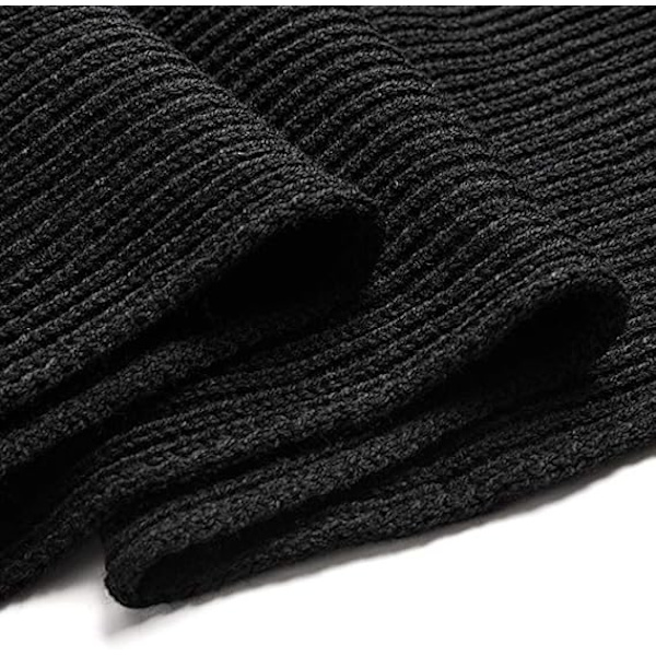 1 kpl Lämmin Syksy- ja Talvihuiv, Unisex Yksivärinen Talvi Kaula Lämmin Neulotu Huiv Black
