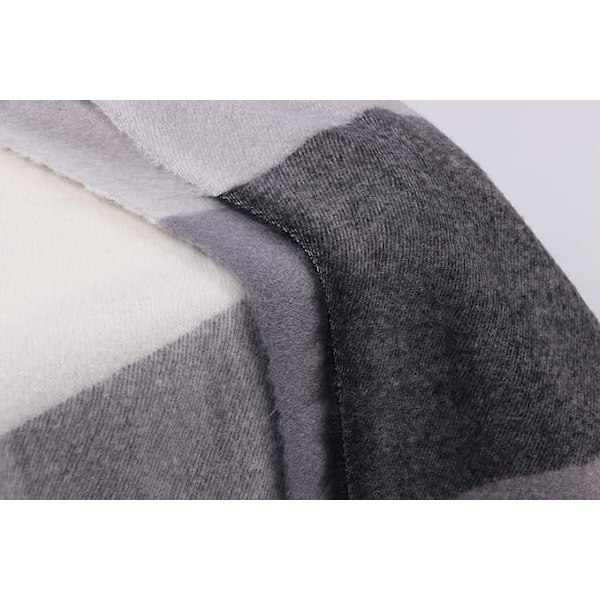 1 stk. Blød Kvinde Cashmere Uld Sjal Stor Pashmina Shawl og Wrap Varmt Stole Tæppe Black&grey