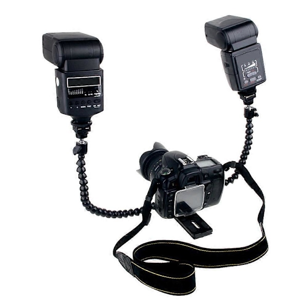 Flexibelt Dubbelarm Blixtskofäste Hållare för Makrofotografering Kameratillbehör