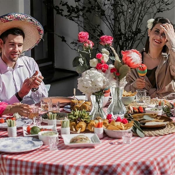 Vaser för blommor, 2-pack glasvas, räfflade vaser för heminredning, vardagsrum, bröllop, bordsdekoration