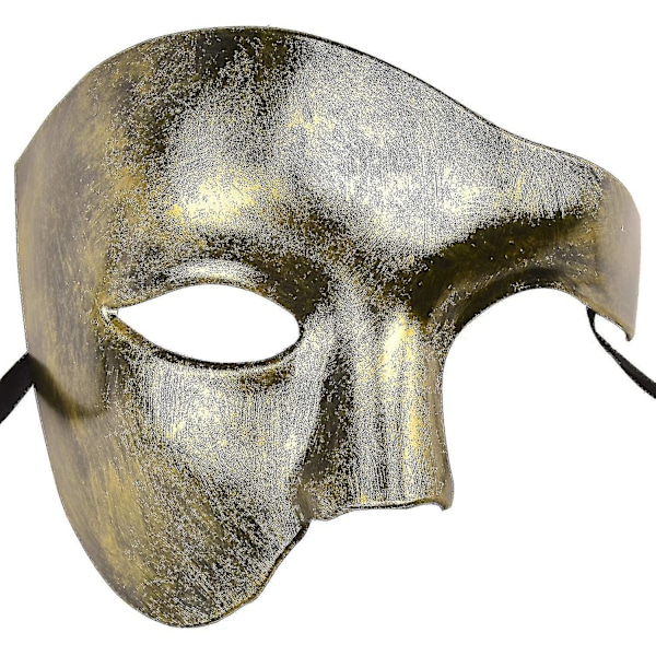 Maskeradmask för män Halloween Fantomen på Operan Gold