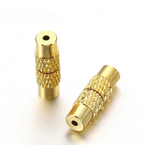 20 ST Mässing Sladd Ändstycken Smyckeslås Unika Smyckestillverkning Mässing Skruv Lås Sladd Ändar för Armband Halsband Guld Gold