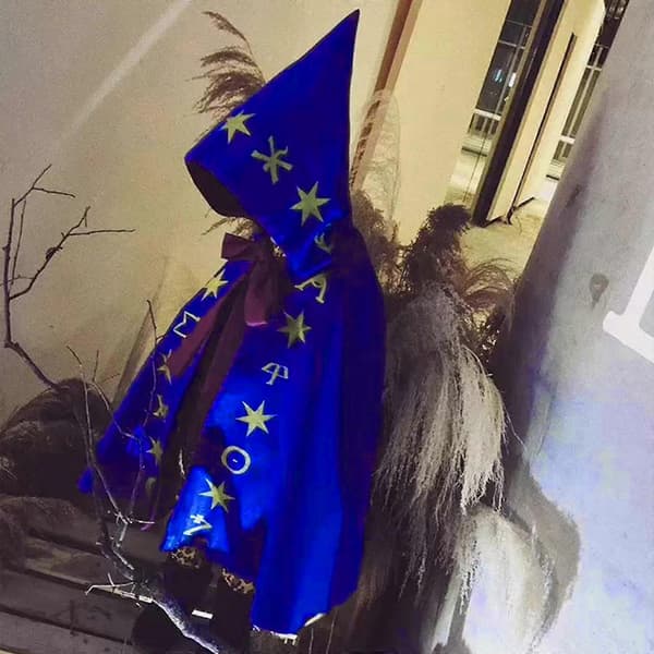 Hettebelte for barn, heksekostyme, hettekappe, Halloween-heksedrakt, hettekappe for barn S S
