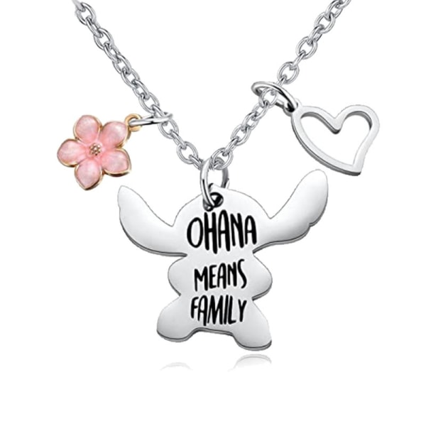 1st Anime Halsband Hänge Halsband OHANA Means Family Halsband Hänge Pojkar Flickor pink
