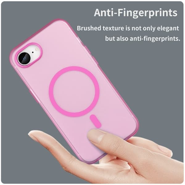 iPhone 16e Kuori MagSafe Ohut Matta Pinkki
