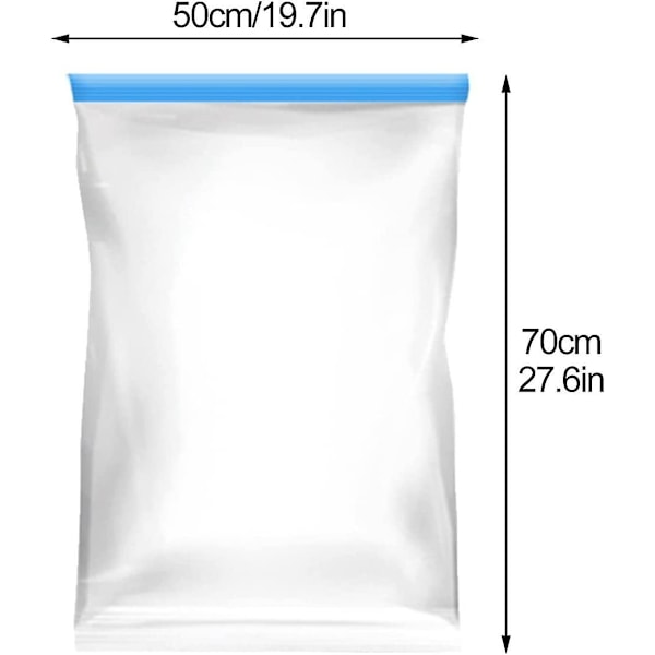 5 kpl Pakkauspusseja Matkustamiseen, Tilaa Säästävät Pussit, Uusiokäyttöiset Tyhjiötiiviit Pussit, 50*70cm