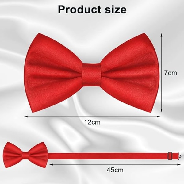 Slips för män, klassisk enfärgad slips för män, slips i satin, justerbar slips för formella tillfällen, fester, bröllop Red