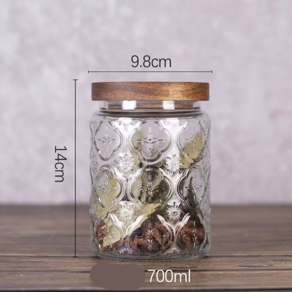 glasburkar, köksförvaringsburkar, 700 ml glasburk med