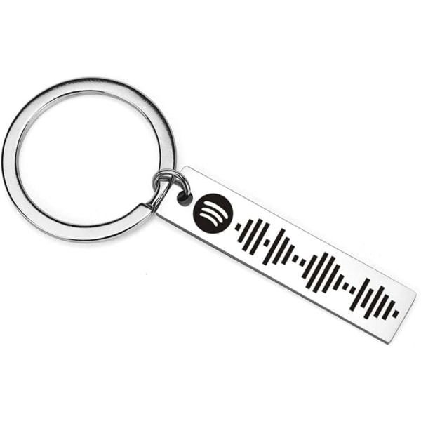 Personlig musik Spotify Scan Code nøglering, Sølv