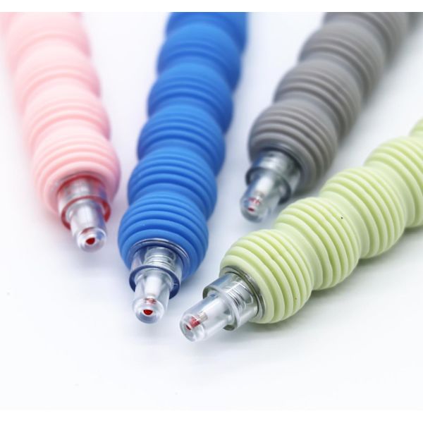 0,5 mm Tilbagetrækkende Kuglepen Blød Greb Lydløs Trykfunktion Gelpen, Sort blæk gelpenne, Æske med 4 penne (Sort)