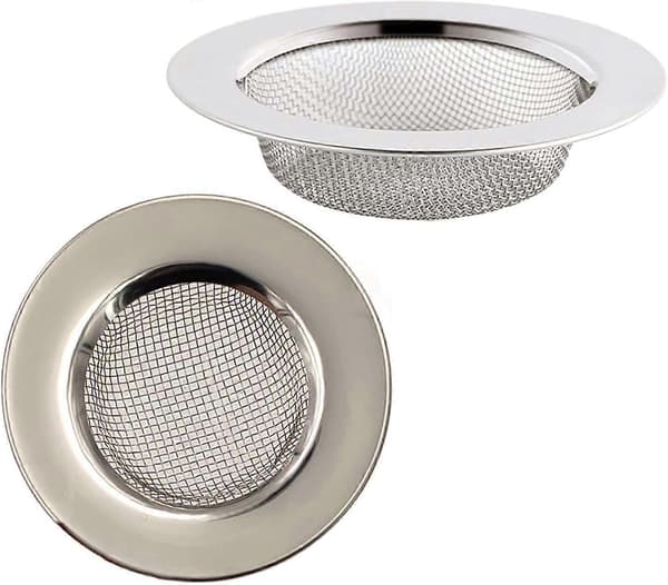 Hårfanger Dusj, Vask Sil Plugg for Kjøkken eller Baderom Plugg Hull, 2 STK Rustfritt Stål Mesh Hårfilter for Dusjavløp (11.3CM)