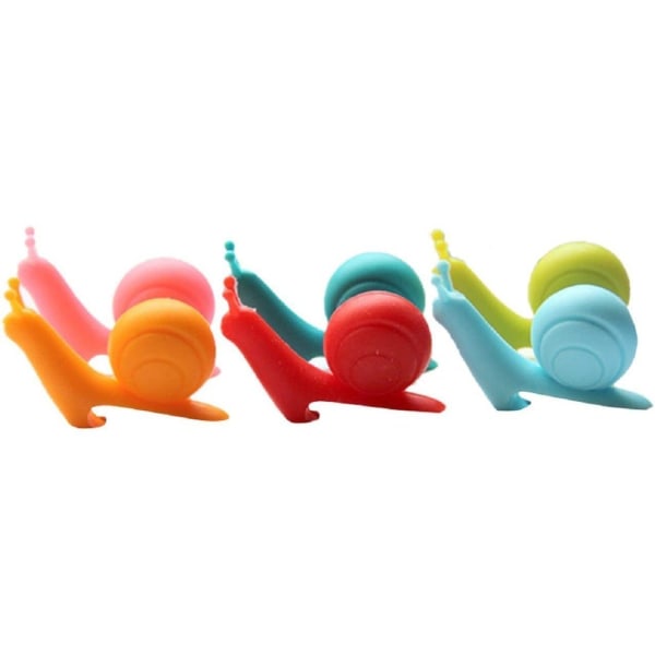 12pcs Cute Snail Shape Candy Silicone Cup Tea Bag Holder