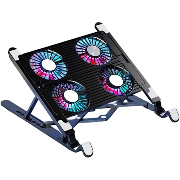 Laptop Kølestativ, Foldbar Lydløs Laptop Stativ, Bærbar Lydløs Laptop Køleventilator Stativ USB Opladningspladser Køleventilator til Tablet Laptops Four fans