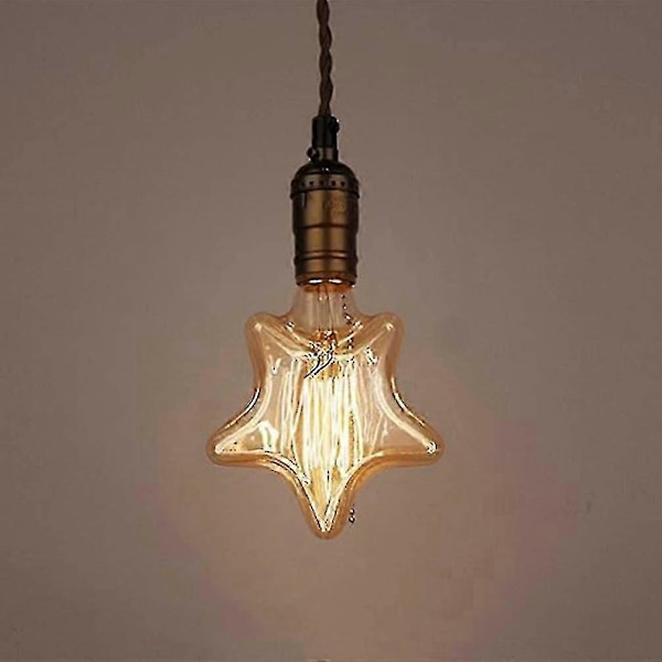 Edison Lampe Retro Glødelampe E27 I Stjerneform (2700k Varmhvit)