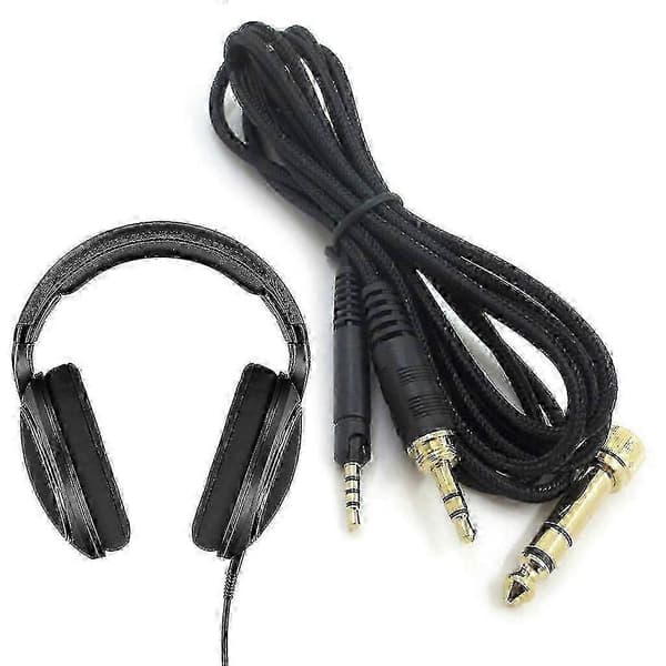 Sennheiser HD598/599/569 Flätad OFC Hörlurskabel 2M med 6,35mm Adapter för Apple & Android