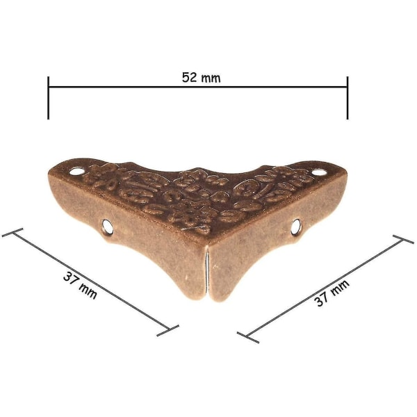 20 st Antik Möbelbeslag, Möbelhörn & Kantsskydd, Gammal Mässing (med Skruvar) 37*11mm