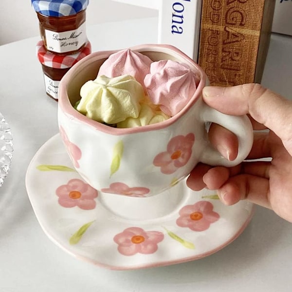 Sööt Kohvikupid Teekupid ja Aluskomplekt, Pilve Kohvikupid Kaputšiino Latte Tee Piimakupid Hommikusöögi Kupid Kingitused