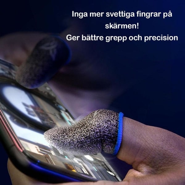 4-pak - Fingerbeskyttelse med touch-funktion - Mobilgaming Sort