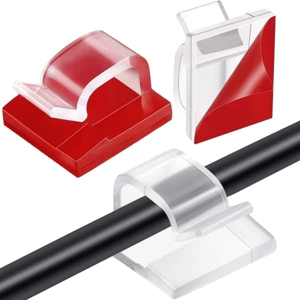 100 kabelclips, (gennemsigtige, store)