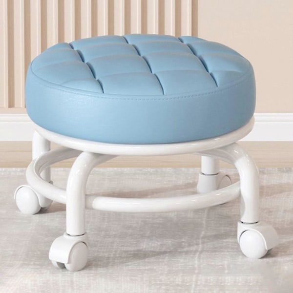 360° Roterande Rullpall Hushållspall Flyttbar Pall Lågt Buller Remhjul Låg Pall Universella Svängbara Hjul För Kök Hem Blue 30cmx28cmx6cm