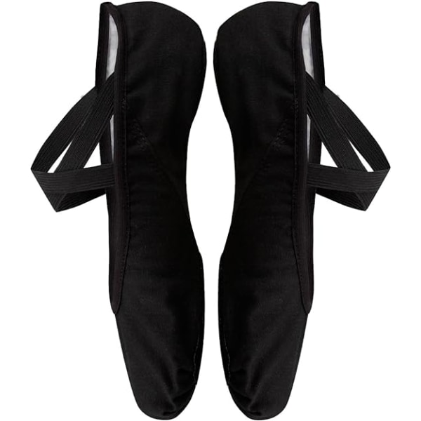 Balletdansesko med delt såle - Flat Gymnastikdanseslippere Black 10.5 UK child