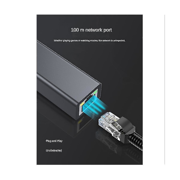 Tv Ethernet Adapter Tv 4k Stick Usb-c Til Rj45 Lan Netværksadapter Med Usb 2.0 Strømkabel Til Powe