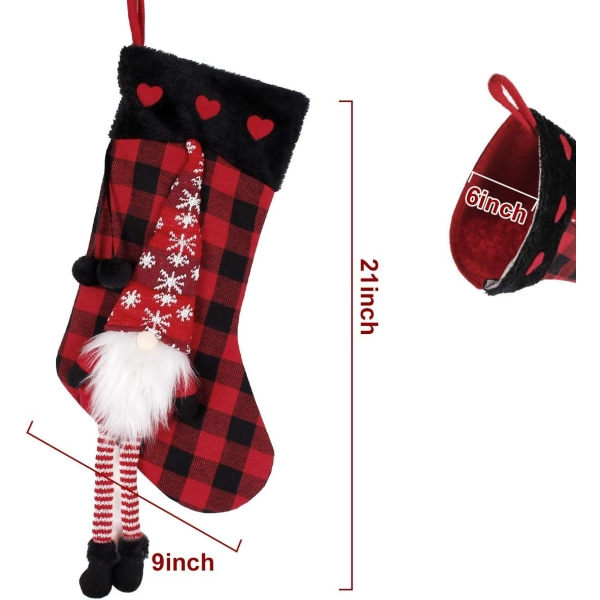 2-pack julstrumpor för familjen, barn, julgransdekoration