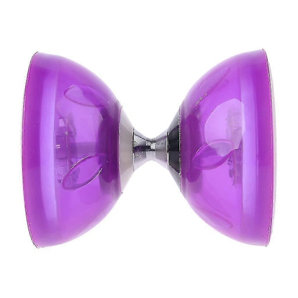 Diabolo Set (4 färger, 2 storlekar) Trippel Kullager Koppling Matchande Färgade Fiberhandpinnar, Diabolosnöre & Väska Plum small