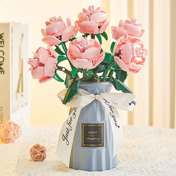 Rose Byggeklodser Mursten Romantisk Falsk Blomst 3D Model Uddannelsesmæssige Legetøj Børn DIY Byggelegetøj Blomst Dekoration Blue