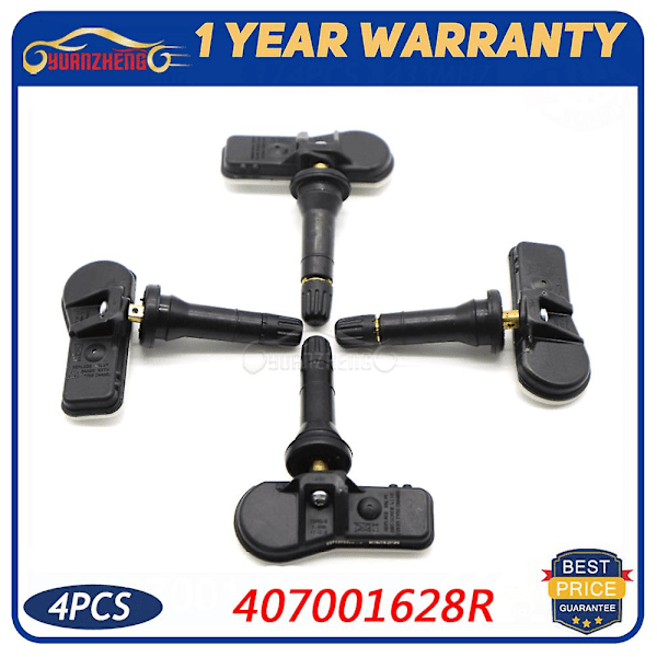 Däcktrycksövervakningssystem för bil  407001628R för Kangoo Dacia Dokker Duster Lodgy Logan Sandero 433MHz 4PCS