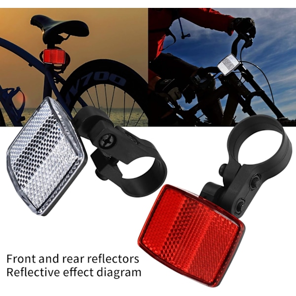 8 stk. Cykelreflektorer Foran og Bagpå, Cykelhjul Eger Reflektorer Beslag, Cykling Reflektorer, Cykeltilbehør til Mountainbike Hjul