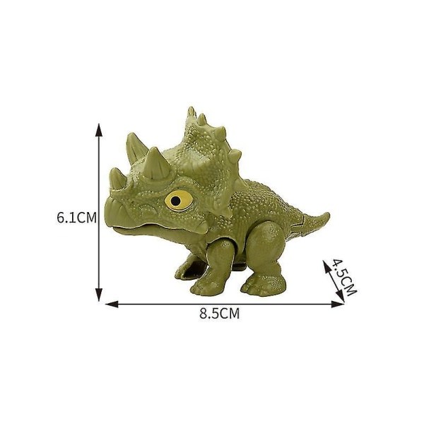 Mini Actionfigurer Fingerbettande Leksaker Jurassic Dinosaur Park Ryggsäckspendant Dino Bite Hand Barn Pojkar Leksaker Green Triceratops