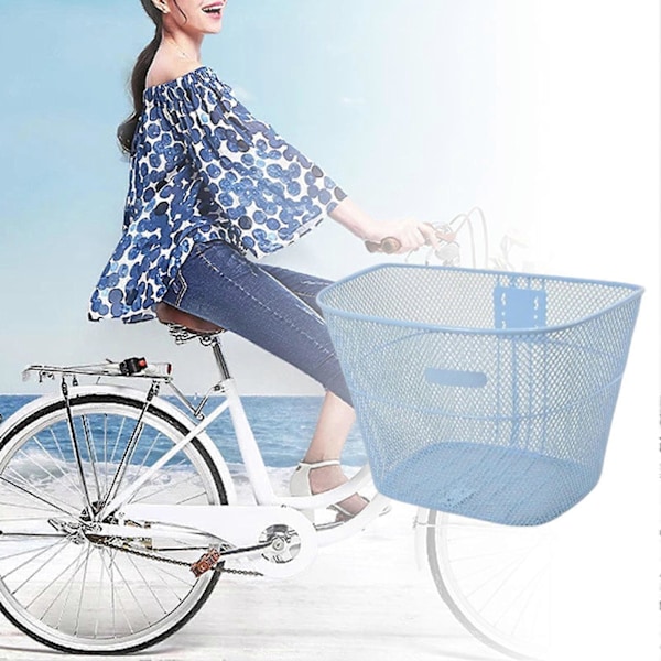 Cykelkorg med Skruv Robust Multifunktionell Förvaring Metall Stor Kapacitet Cykelkorg Student Cykeltillbehör Black L