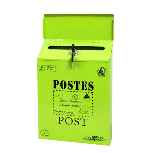 Vintage Retro Veggmontert Postkasse - Brev Post Avisboks Green
