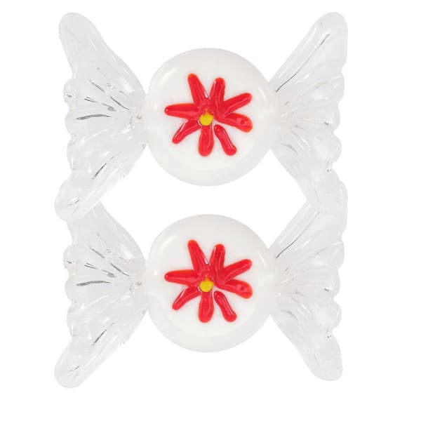 Glass Candy Ornament Candy Shape Pynt Hjem Dekor Hvit Glass Materiale Dekor 2 stk