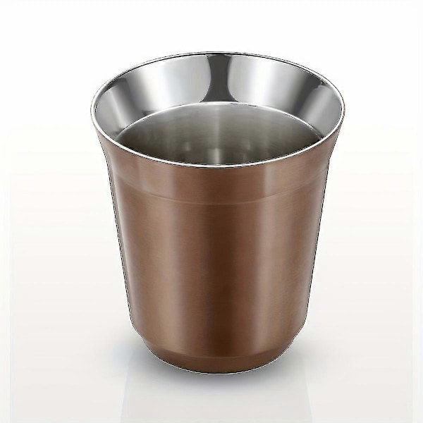 1 stk., Espresso kaffekop, 304 rustfrit stål kaffekrus, dobbeltvæggede tekopper, bærbare drikkekopper, til vandreture, camping, udendørs dekoration, sommer Wi Rose Golden Large