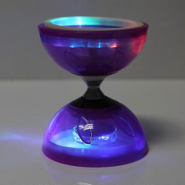 Diabolo Set (4 färger, 2 storlekar) Trippel Kullager Koppling Matchande Färgade Fiberhandpinnar, Diabolosnöre & Väska Plum small