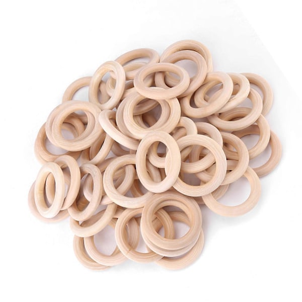 50 st Obehandlade Naturliga Träringar DIY Trähantverk Cirklar