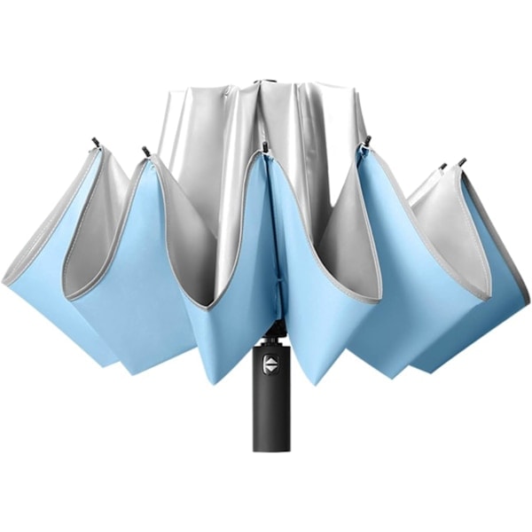 Unisex parasol solskærm bil bakke paraply ti-ben automatisk parasol foldbar solskærm paraply D