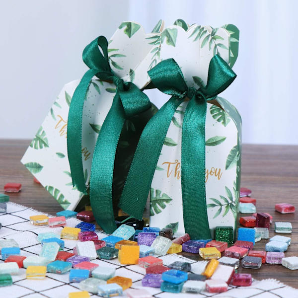 50 st pappersgodisaskar, små presentförpackningsaskar, Mori bröllopsfavoraskar, vasformade presentaskar