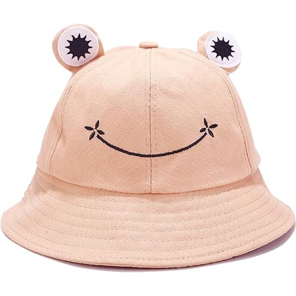 Groda Hinkhatt Söt Bomull Hink Solhatt Bred Brätte Fiskarehatt för Vuxna Kvinnor Flickor A4 Frog Pink