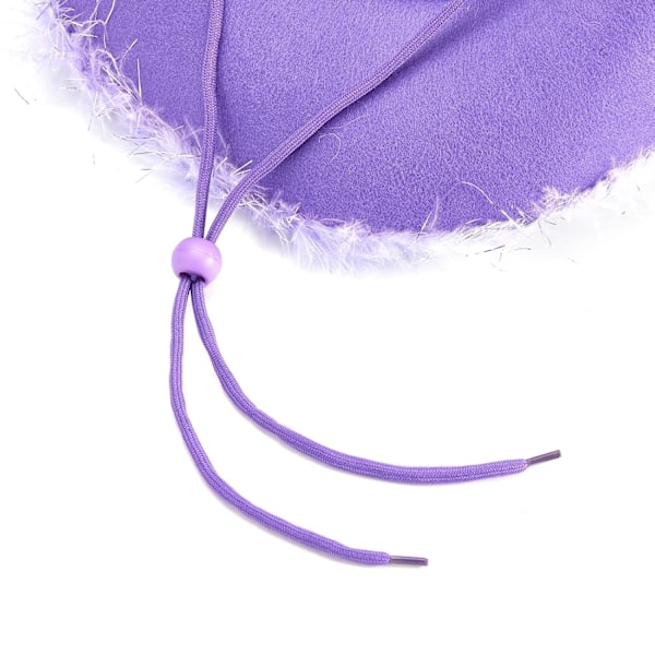Cowboyhatte til Kvinder Plysset Fjederkant Cowgirl Hat til Polterabend, Kostumefest, Leg Klæd Dig Ud Purple